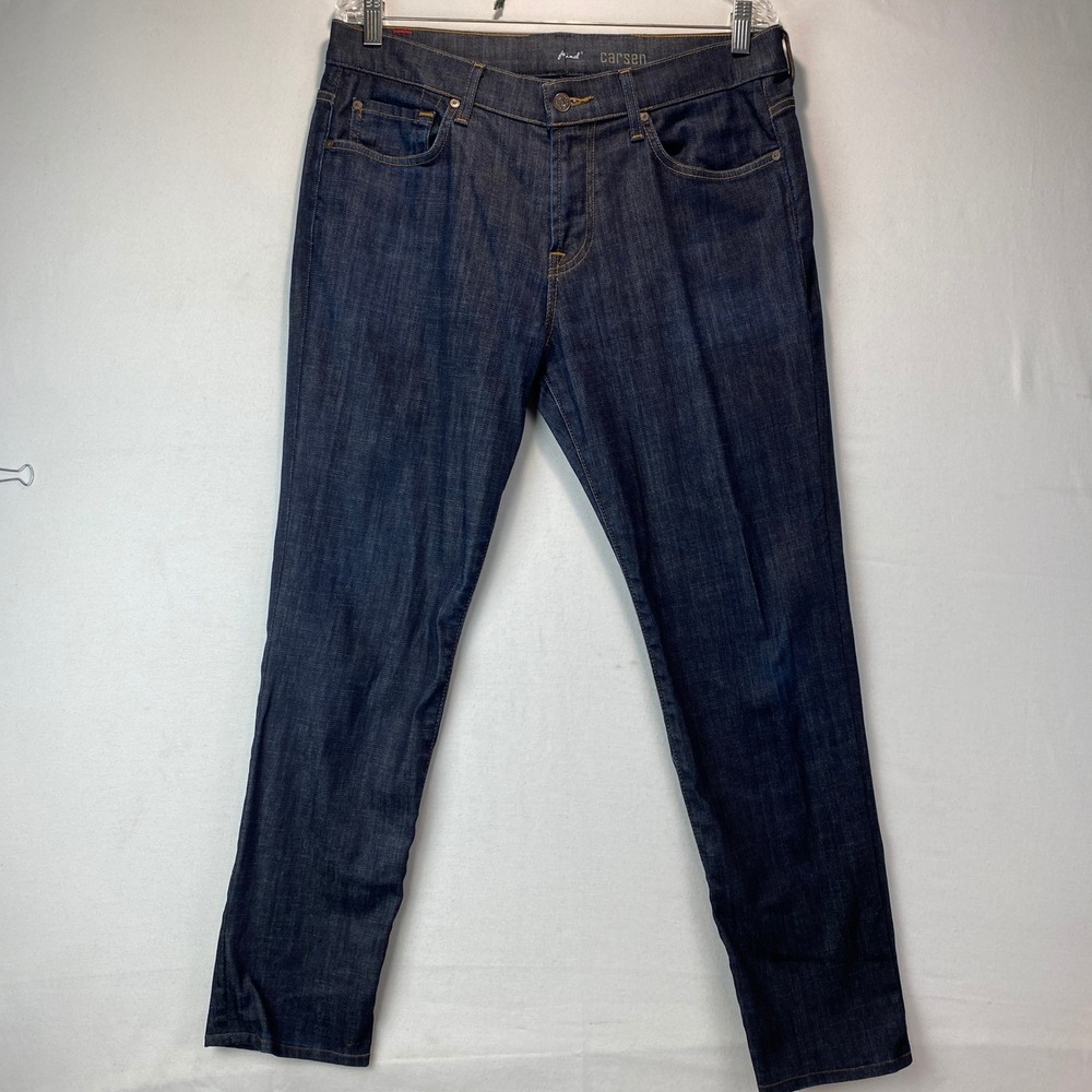 7 For All Mankind Carsen Straight Leg Jeans Mens 34 Dark Wash Indigo Stretch